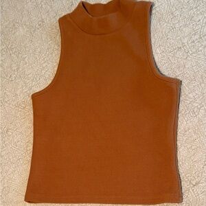 a new day High Neck Ribbed Tank Top - Tan